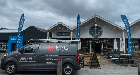 NPG Van outside restaurant