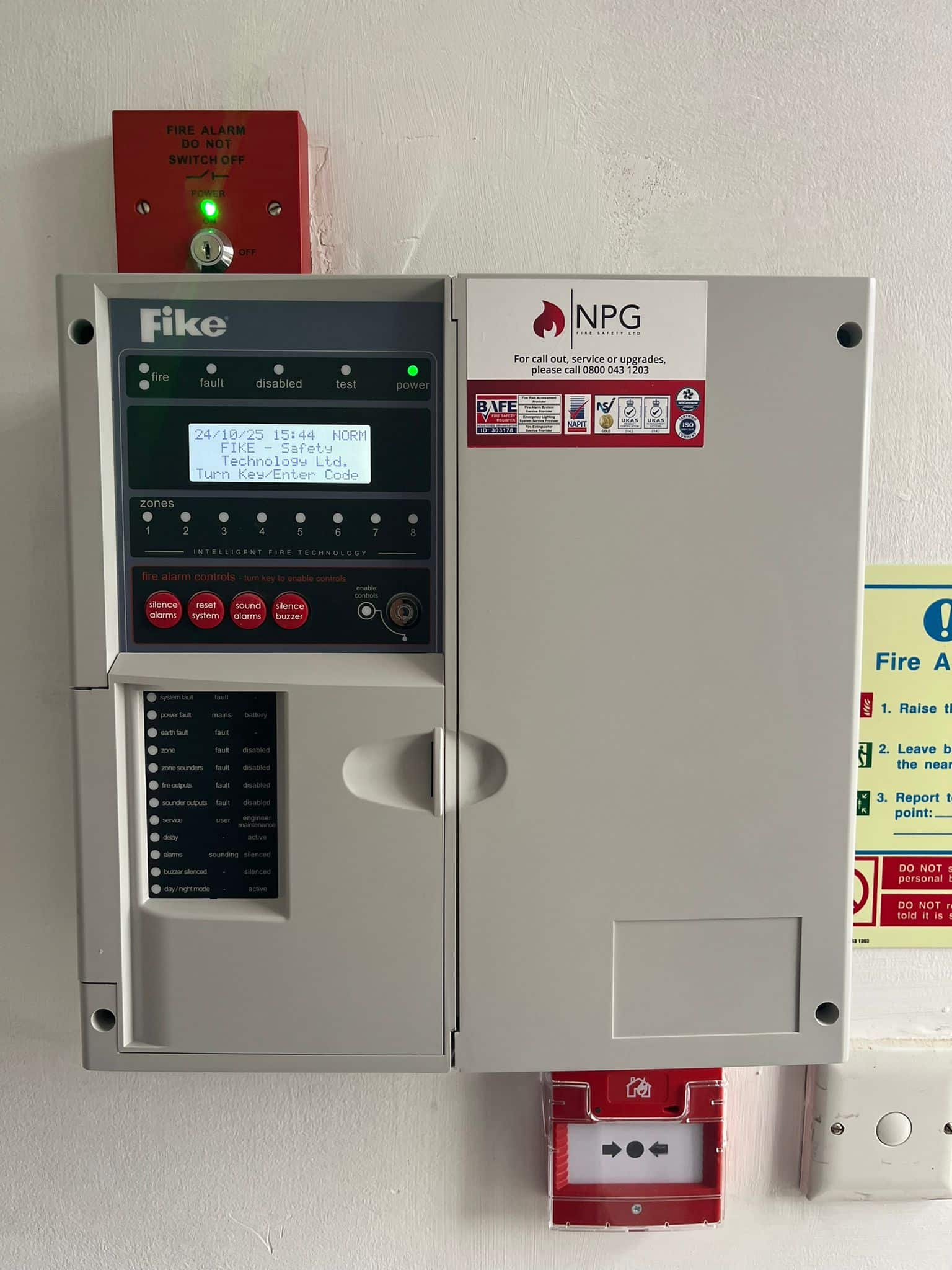 finished wireless ems fire alarm system installation